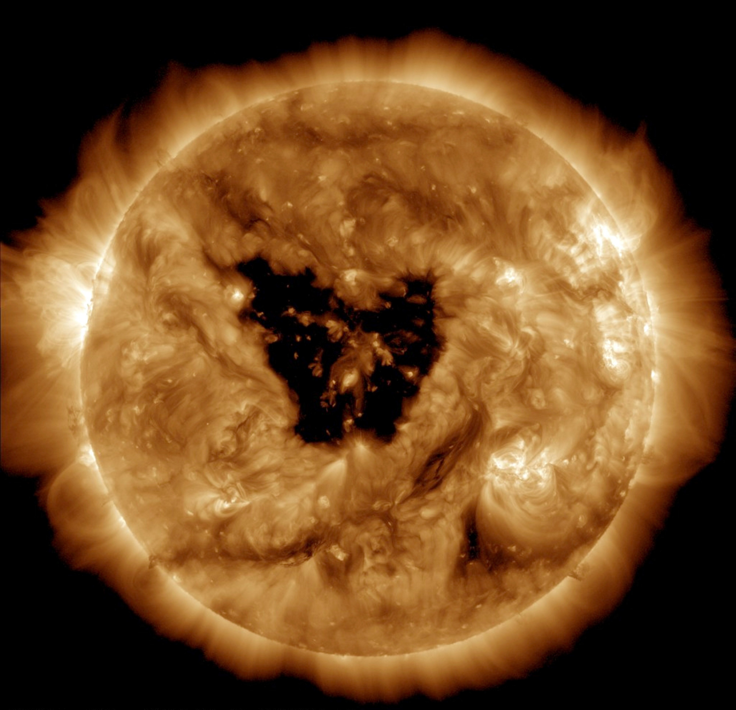 Butterfly-shaped hole appears on the Sun